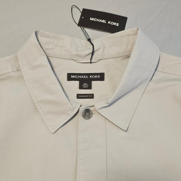 Michael Kors XXL Khaki Cargo Style Overshirt Fit Long Sleeve Shirt NWT $118 L973 - Picture 7 of 8